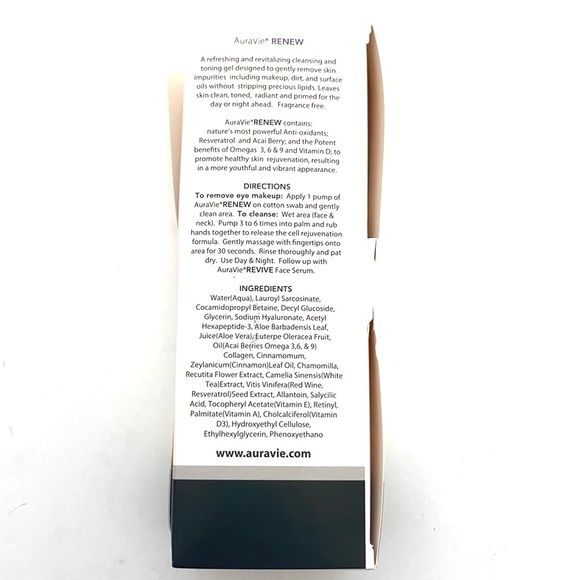 AuraVie Renew Purifying Cleanser Toning Gel 3 oz - Picture 3 of 7